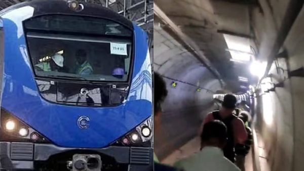 Watch: Chennai Metro Train Stuck Underground as Passengers Walk Through Tunnel After a Technical Issue