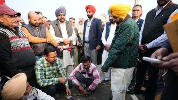 Punjab CM Bhagwant Mann Orders Action After Surprise Check Finds Lapses in Road Construction