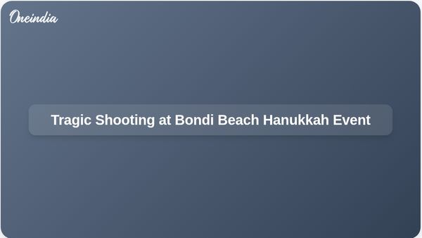 Gunmen Kill 15 People During Hanukkah Celebration at Sydney's Bondi Beach