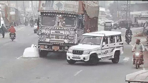 Video: Split-Second Turn, Truck Topples Onto Bolero in Rampur, Driver Crushed to Death