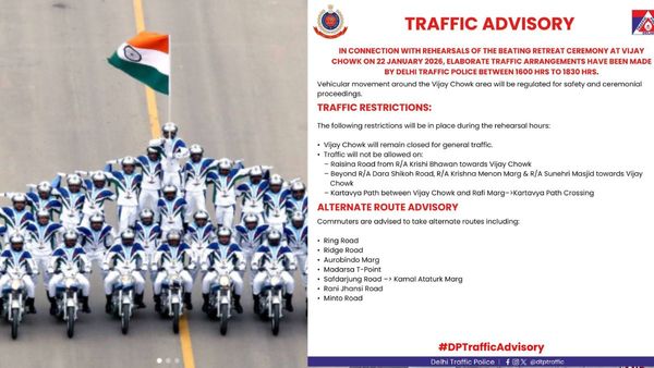 Delhi Traffic Advisory Issued for Republic Day Full Dress Rehearsal; Check Diversions
