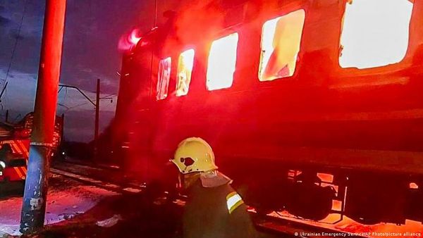 Ukrainian President Zelenskyy Condemns 'Terrorism' After Russia Hits Train