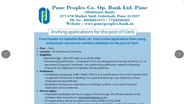 Maharashtra Bank Recruitment: Apply For Apprentice and Clerk Jobs - Full Details Vacancies Inside