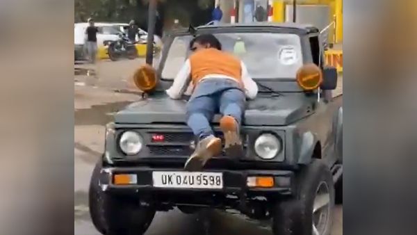 Caught On Camera: E-Rickshaw Driver Spun Around On Car Bonnet After Crash