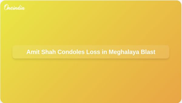 Amit Shah Expresses Condolences for Lives Lost in Meghalaya Mine Blast and Assures State Support