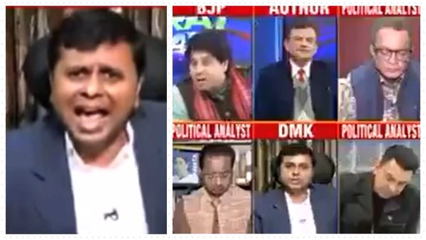 Video of DMK's Saravanan Annadurai’s Sarcastic Laughter Goes Viral As TV Debate Becomes Mockery