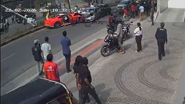 CCTV Video Shows Ferrari Losing Control, Hitting Electric Pole And Oncoming Car In Hyderabad’s Jubilee Hills
