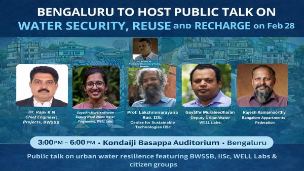 IISc, BWSSB Experts to Join Public Talk on Urban Water Security on February 28
