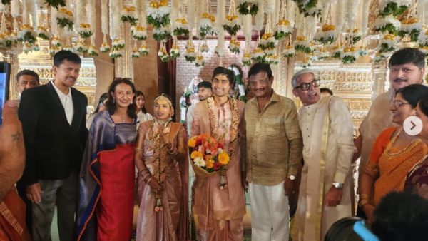 Bengaluru Palace VVIP Wedding: Shivrajkumar, BS Yediyurappa Bless Lahari Velu's Son Sai and Diya