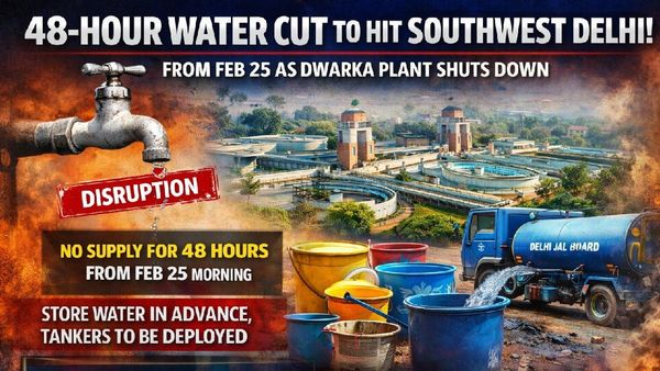 Delhi Water Supply Disruption: 48-Hour Shutdown Linked To Dwarka Plant