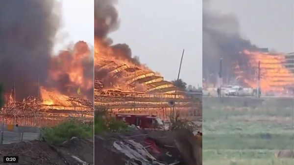 Massive Ball Of Fire Engulfs Mahayagna Site In Ayodhya, Panic Among Devotees; Several Injured