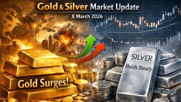 Gold Silver Rate Today, 8 March, 2026: City-Wise Prices Update As MCX Gold Surges, Silver Trades Flat