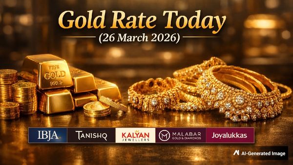 Gold Rate Today (26 March 2026): IBJA Benchmark Gold Rates, Tanishq, Kalyan, Malabar, Joyalukkas 22K Prices