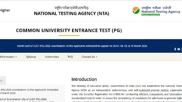 NTA Issues CUET PG 2026 Admit Card; Check Steps To Download @ exams.nta.nic.in