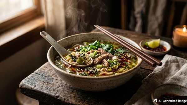 Salted Mustard Greens and Shredded Meat Noodle Soup: A Traditional Chinese Classic