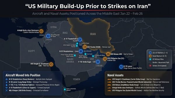 Mapping The Build-Up: How US Forces Moved Into Position Before Striking Iran