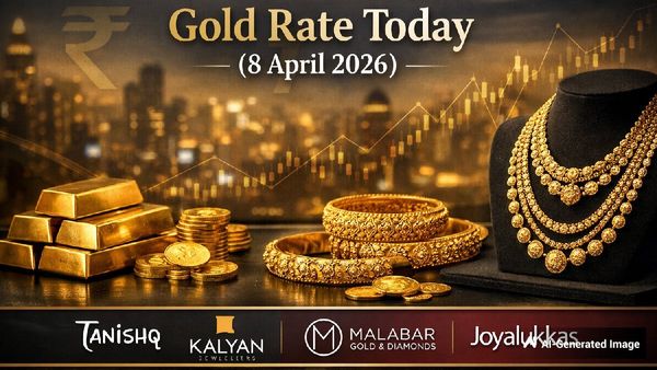 Gold Rate Today (8 April 2026): Latest IBJA Gold Rates, 22K Prices At Tanishq, Kalyan, Malabar, Joyalukkas