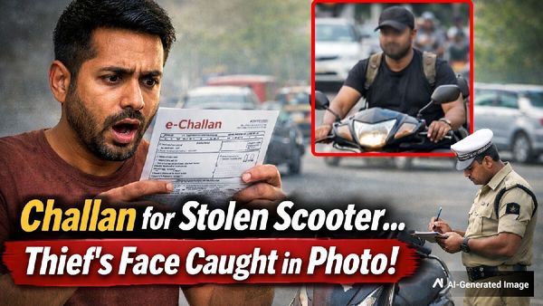 Man Gets Challan For Scooter Stolen 3 Months Ago, Finds Alleged Thief’s Face In Photo