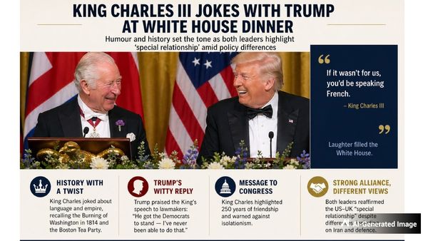 Laughter and Legacy Define King Charles III-Donald Trump's Evening in Washington