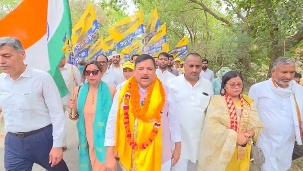 AAP Yatra Reaches Mathura, Sanjay Singh Demands Jobs For Youth Or Rs 10,000 Monthly Allowance