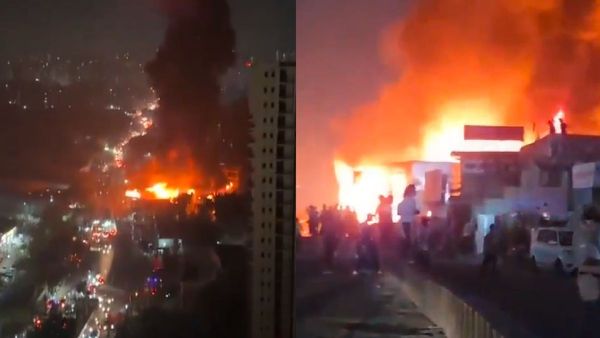 Greater Noida West Fire: Massive Blaze Guts Shahberi Furniture Market, Shops Burn Through Night