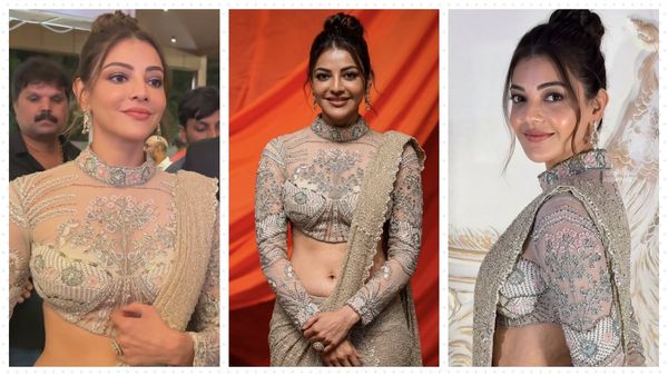 Mommy Kajal Aggarwal Turns Heads At Bellamkonda Suresh's Wedding In Hyderabad