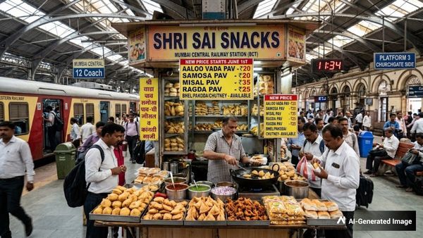 Mumbai Commuters: Vada Pav, Samosa & Food Items Turn Costlier at Railway Stations - Full Menu With Prices