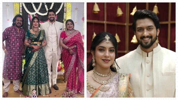 Upendra's Nephew Niranjan Sudhindra Gets Engaged To Sanjana - See Photos
