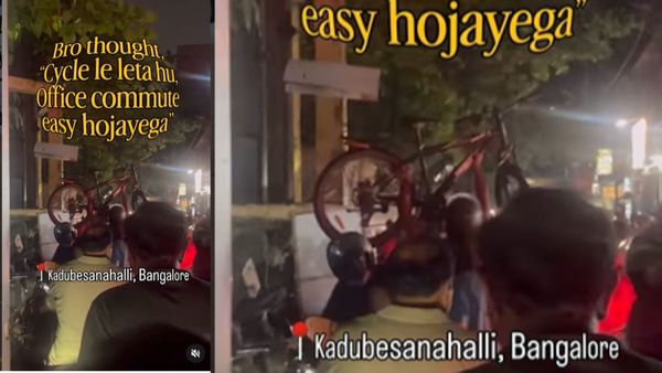 Bengaluru Man Carries Bicycle On His Shoulders Amid Traffic Jam, Viral Video Sparks Debate