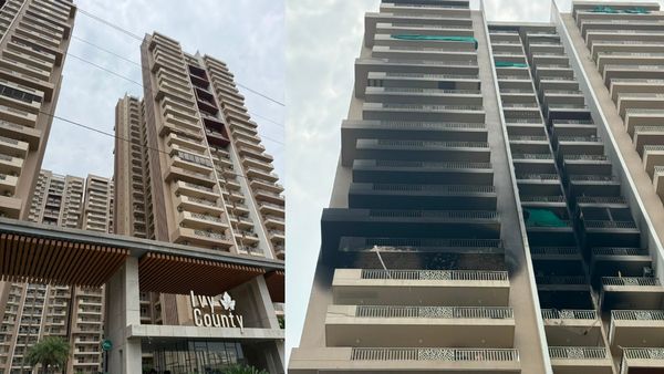 Massive Fire At Noida's Ivy County Society Guts Two Flats, Residents Evacuated Safely