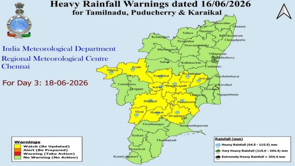 Tamil Nadu Weather: Heavy Rain Alert Issued for 12 Districts, Chennai Continues to Sizzle at 40°C
