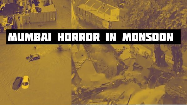 Mumbai Under Red Alert: Road Cave-In, Waterlogged Streets And Scary Monsoon Visuals | Watch
