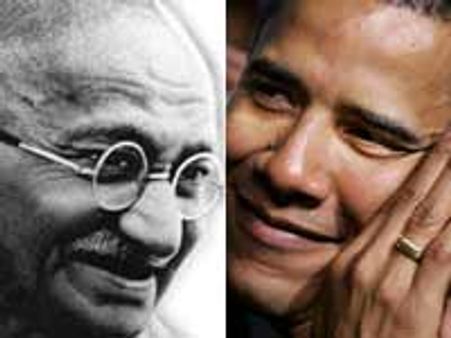 ಮಹಾತ್ಮ ಗಾಂಧೀಯೇ ನಿಜವಾದ ಹೀರೋ : ಒಬಾಮಾ