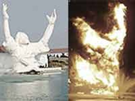 ಬರಸಿಡಿಲಿಗೆ ಸಿಕ್ಕಿ ಭಸ್ಮವಾದ ಜೀಸಸ್ ಮೂರ್ತಿ