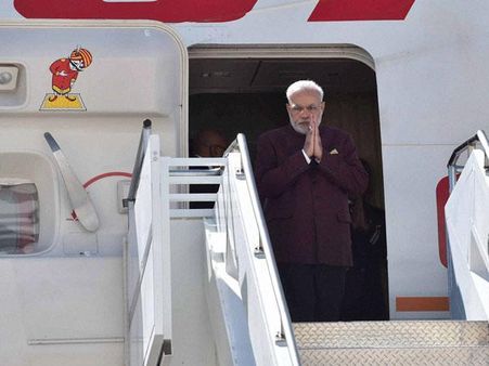 ನರೇಂದ್ರ ಮೋದಿಗೆ ಅಮೆರಿಕದಲ್ಲಿ ಅದ್ದೂರಿ ಸ್ವಾಗತ