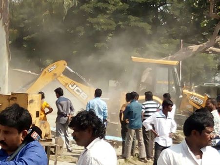 ಮೈಸೂರು ರಸ್ತೆಯ ಪಂತರಪಾಳ್ಯದಲ್ಲಿ ಅಕ್ರಮ ಅಂಗಡಿ ನೆಲಸಮ