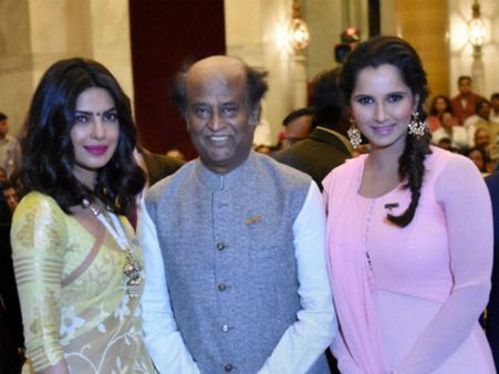 ಚಿತ್ರಗಳಲ್ಲಿ: ರಜನಿಕಾಂತ್, ಪ್ರಿಯಾಂಕಾಗೆ ಪದ್ಮಪ್ರದಾನ