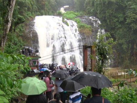 ಮೈದುಂಬಿ ಧುಮ್ಮಿಕ್ಕುತಿಹ ಅಬ್ಬಿ ಫಾಲ್ಸ್‌ನತ್ತ ಪ್ರವಾಸಿಗರ ದೌಡು