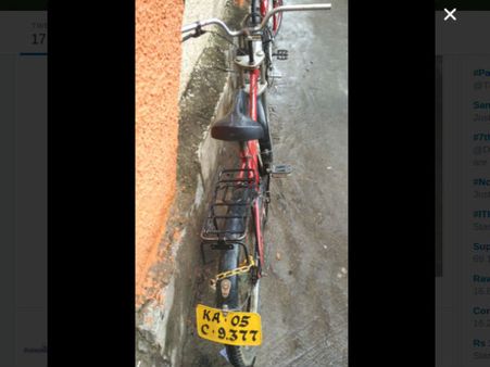 ಈ ವಿದ್ಯಾರ್ಥಿಯ ಬೈಸಿಕಲ್ ಗಿದೆ ತ್ರಿಚಕ್ರ ವಾಹನದ ನಂಬರ್ ಪ್ಲೇಟ್