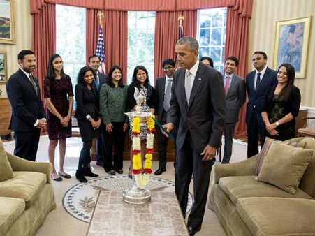 ಶ್ವೇತಭವನದಲ್ಲಿ ದೀಪಾವಳಿ ಆಚರಿಸಿದ ಬರಾಕ್ ಒಬಾಮ