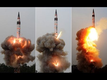 ಸ್ವದೇಶಿ ನಿರ್ವಿುತ ಅಗ್ನಿ 5 ಕ್ಷಿಪಣಿ ಯಶಸ್ವಿ ಪರೀಕ್ಷೆ