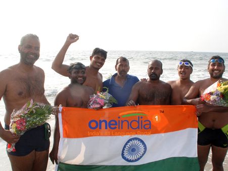 1031ಕಿ.ಮೀ ಈಜಿ ಗಿನ್ನಿಸ್ ದಾಖಲೆ ಬರೆದ ವೀರರು