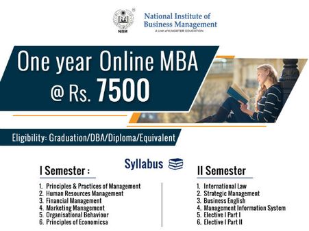 ಕೇವಲ 7,500 ರು.ಗಳಲ್ಲಿ ಒಂದೇ ವರ್ಷದಲ್ಲಿ ಎಂಬಿಎ ಪದವಿ ಪಡೆಯಿರಿ