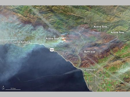 ನಾಸಾ ಕಣ್ಣಲ್ಲಿ ಕ್ಯಾಲಿಫೋರ್ನಿಯಾದ ಭಯಂಕರ ಕಾಡ್ಗಿಚ್ಚಿನ ಚಿತ್ರ!