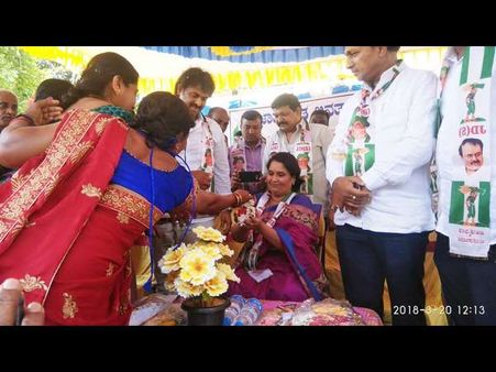 ಆರ್.ಎಂ. ಮಂಜುನಾಥ ಗೌಡ ಪರ ಪ್ರಚಾರಕ್ಕಿಳಿದ ಗೀತಾ ಶಿವರಾಜ್ ಕುಮಾರ್