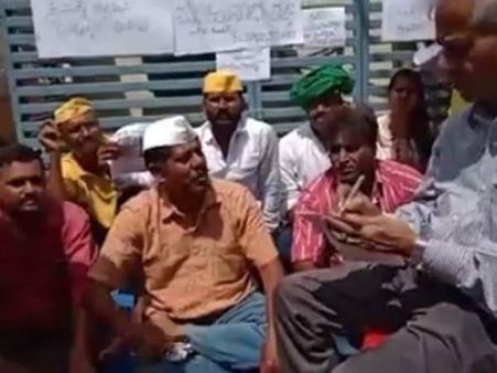 ಮಂಜುನಾಥ ರೆಡ್ಡಿ ಬಂಧನಕ್ಕೆ ಆಗ್ರಹಿಸಿ ರವಿಕೃಷ್ಣಾರೆಡ್ಡಿ ಧರಣಿ