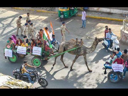 ಪೆಟ್ರೋಲ್ ಬೆಲೆ ಹೆಚ್ಚಾಯ್ತು ಇನ್ನು ಒಂಟೆ ಸವಾರಿಯೇ ಗತಿ!