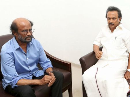 ಆಸ್ಪತ್ರೆಯಲ್ಲಿ ಕರುಣಾನಿಧಿ ಅವರನ್ನು ಭೇಟಿಯಾದ ರಜನೀಕಾಂತ್