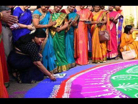 ಮೈಸೂರು ದಸರಾದಲ್ಲಿ 'ರಂಗೋಲಿ' ಬಗ್ಗೆ ಸಚಿವೆ ಜಯಮಾಲ ಆಡಿದ ಮಾತುಗಳಿವು..