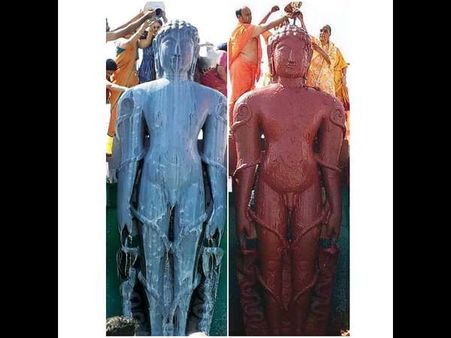 ಗೊಮ್ಮಟಗಿರಿ ಗೊಮ್ಮಟೇಶ್ವರನಿಗೆ ವೈಭವದ ಮಹಾಮಸ್ತಕಾಭಿಷೇಕ